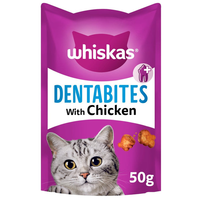 Whiskas dentabites gato adulto de golosinas de trato dental con pollo 50g