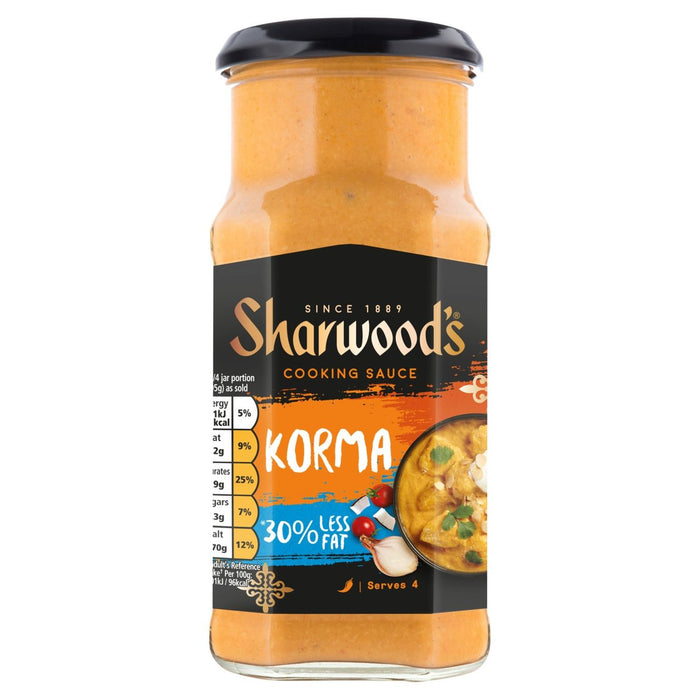 Korma de Sharwood 30% Sauce de cuisson gras moins 420G