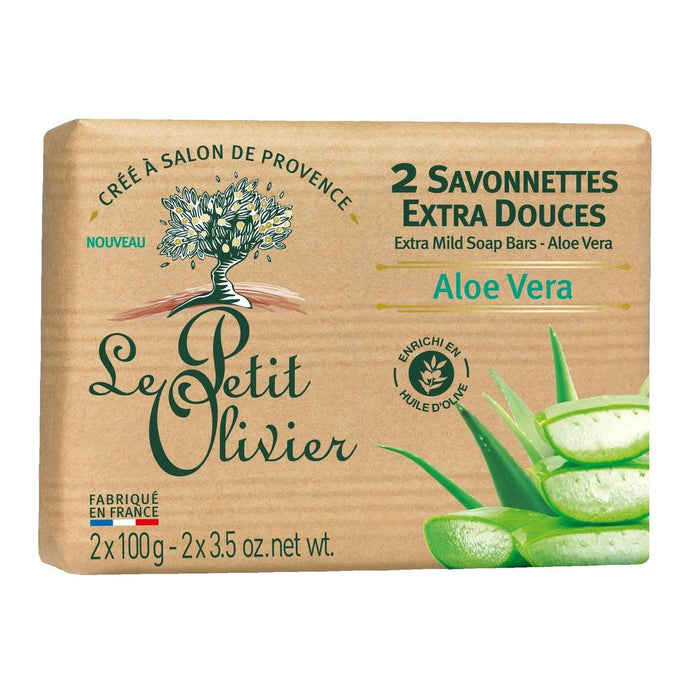 Le Petit Olivier Barres de savon extra-doux Aloe Vera 2 x 100g