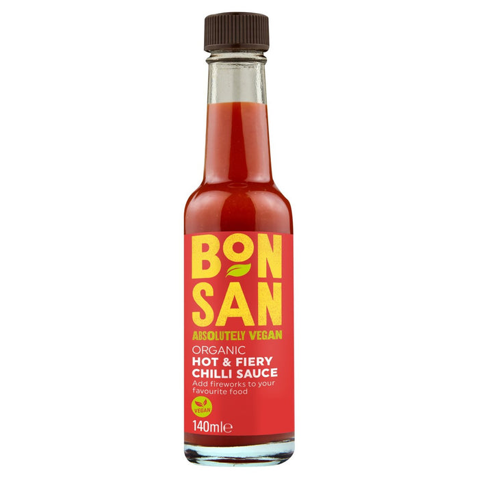 Bonsan Organic Vegan Hot & Fiery Chilli Sauce 140 ml