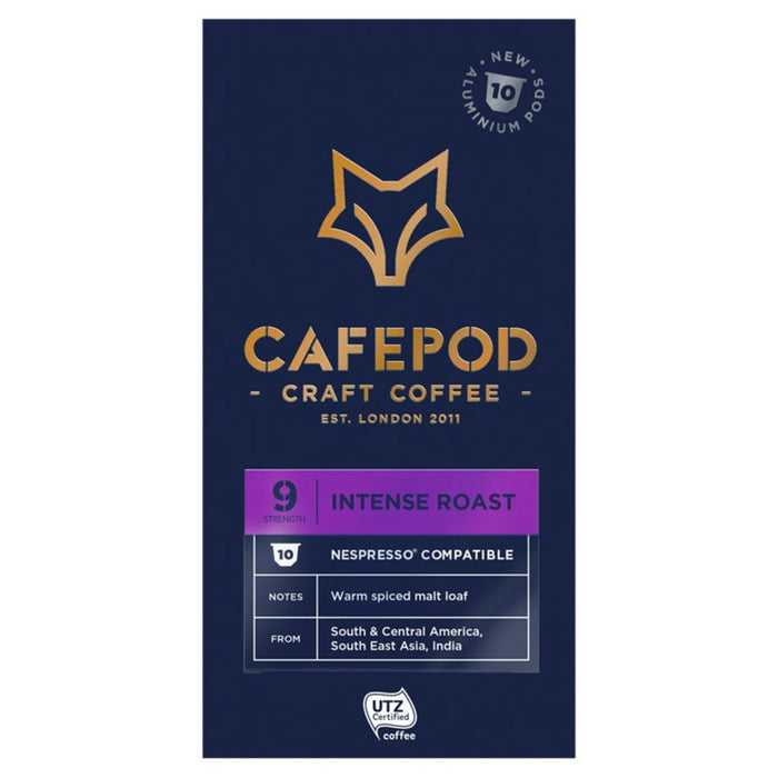 كبسولات قهوة من الألومنيوم من CafePod Intense Roast Nespresso متوافقة مع 10 كبسولات في كل عبوة