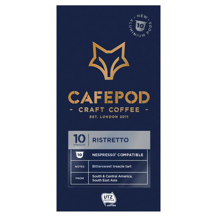 CafePod Ristretto Nespresso cápsulas de café de aluminio compatibles 10 por paquete 