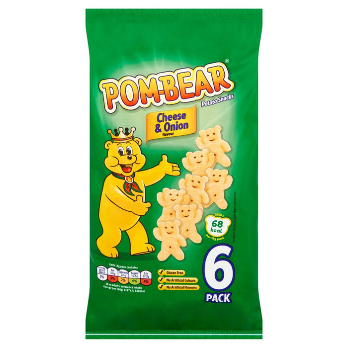 Pom Bear Cheese & Onion 6 x 13g par paquet