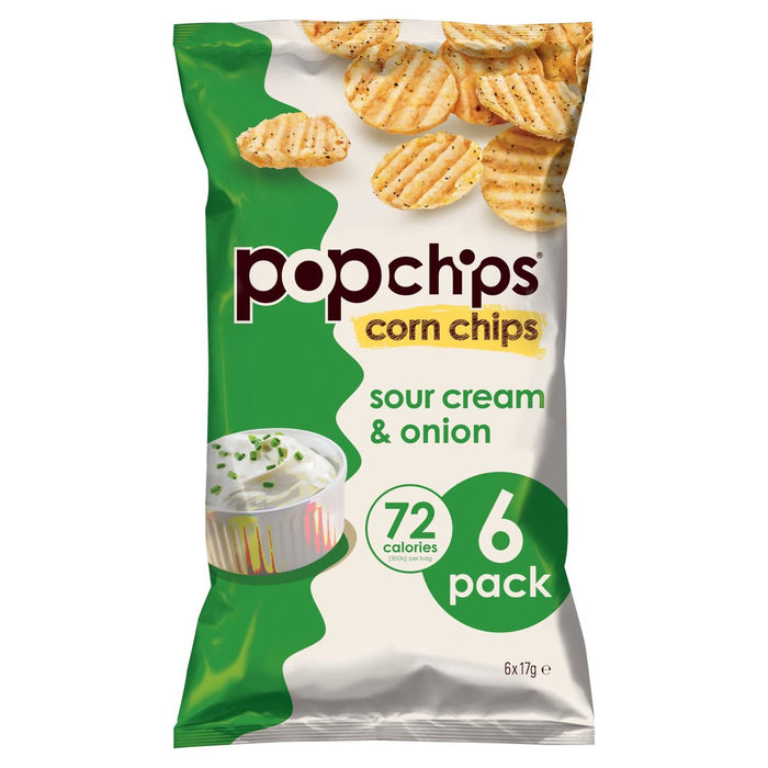 Popchips Sour Cream & Onion Corn Multipack 6 x 17g