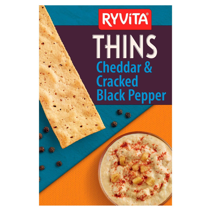 Ryvita Cheddar y Black Pepper Thins 125G