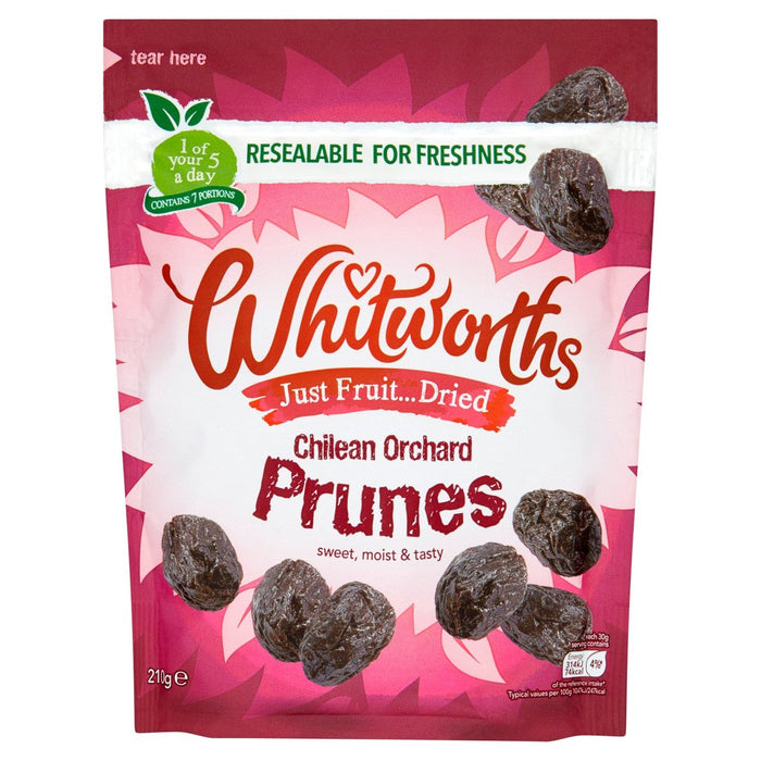 Whitworths Stoned Soft Prunes 210g