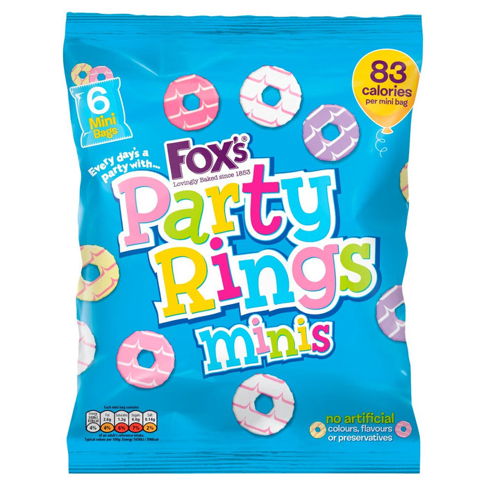 Fox's Mini Party Rings Bags 6 x 21g