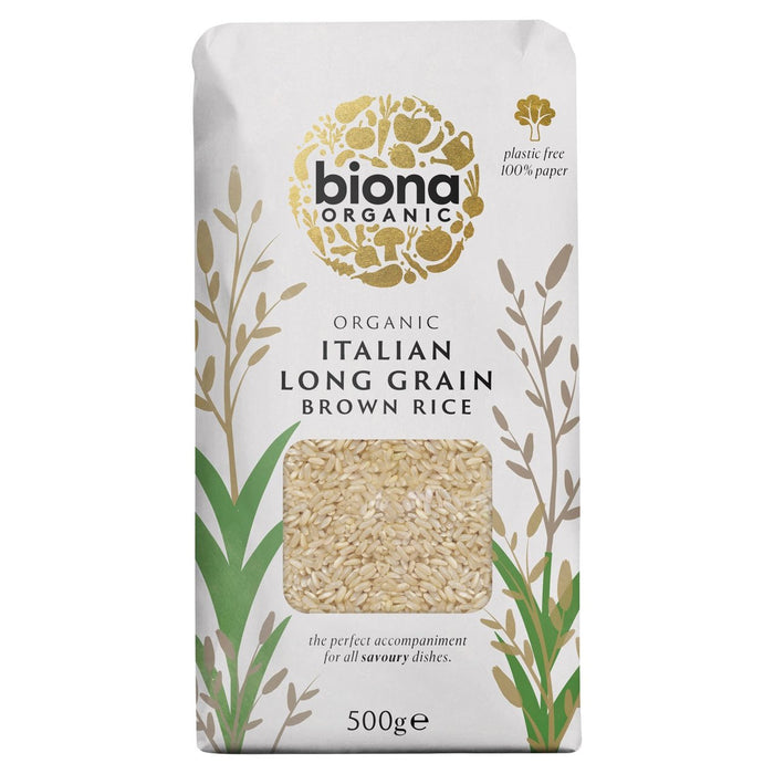 Biona Organic Long Long Grain italiano Brown Rice 500G