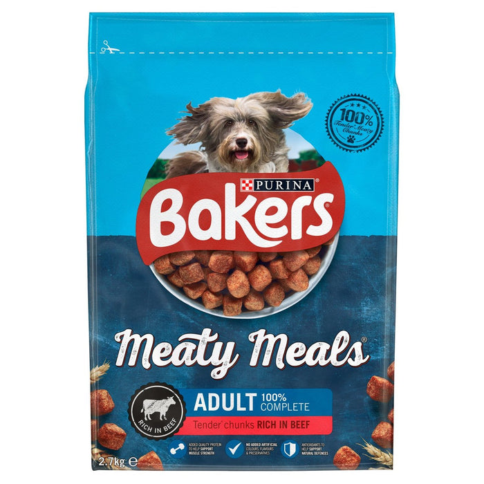Bäcker fleischige Mahlzeiten Erwachsener Hundefutter Rindfleisch 2,7 kg