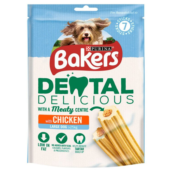 Bakers Dental Delicious Large Dog Chews Chicken 7 per pack