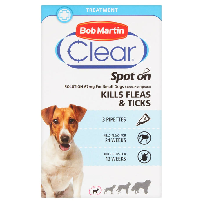 Bob Martin Flea Clear Spot en Small Dog 3 por paquete