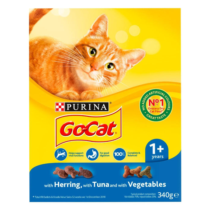 Go-Cat Erwachsene trockene Katzenfutter Thunfisch Hering und Gemüse 340g