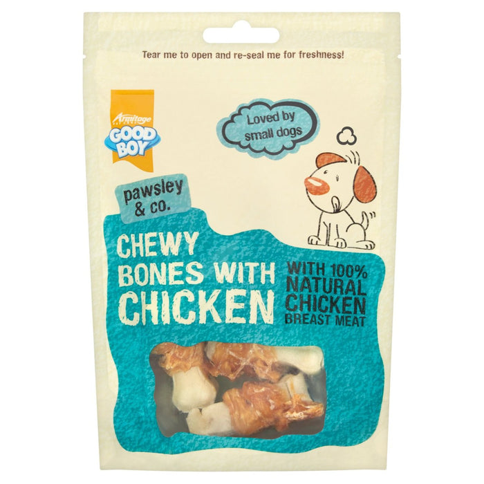 Good Boy Chewy Mini Bones with Chicken Dog Treats 80g