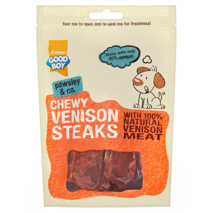 Good Boy Chewy Venison Steaks Dog Treats 80g