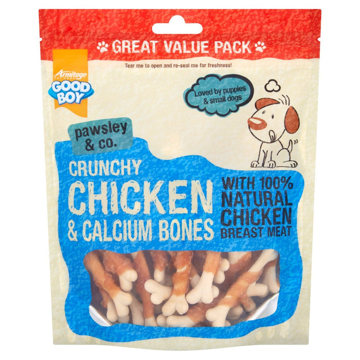 Bon garçon poulet croquant et os de calcium friandises pour chiens 350g