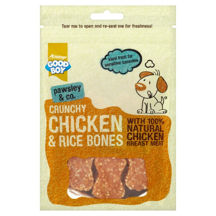 Good Boy Crunchy Chicken & Rice Bone Dog Tats 100g