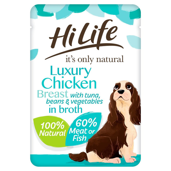 Hilife es su única pechuga de pollo natural, atún y jardín vegetal 100g