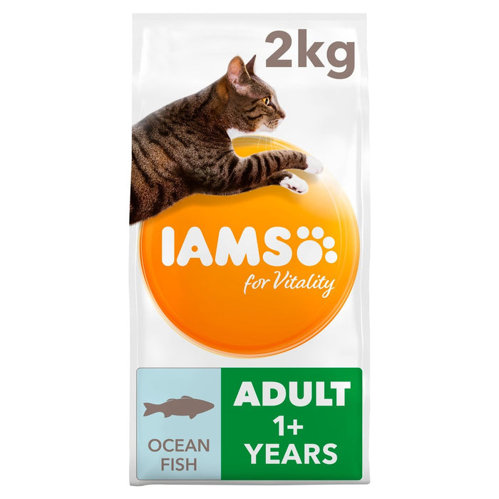 IAMS طعام القطط البالغة للحيوية مع أسماك المحيط 2 كجم