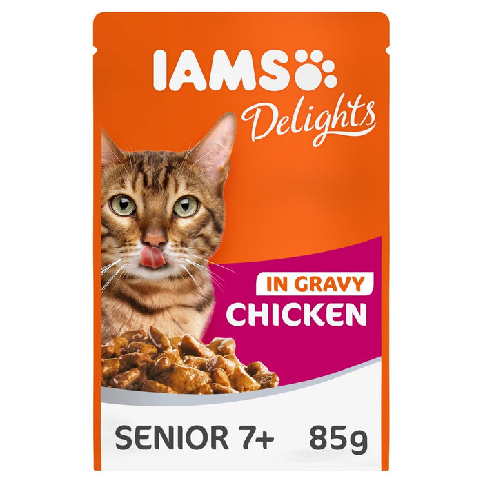 Iams Delights Senior Chicken in Gravy Pouch 85g