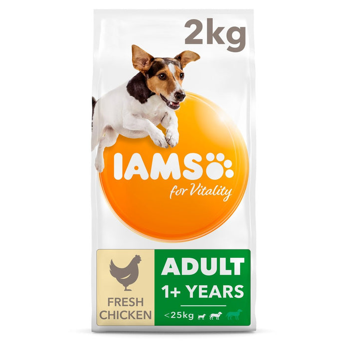 IAMS طعام للحيوية للكلاب البالغة من السلالات الصغيرة والمتوسطة مع الدجاج الطازج 2 كجم