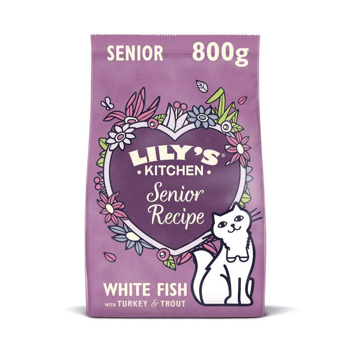 طعام جاف للقطط من مطبخ ليليز كيتشن بالسمك الأبيض والديك الرومي، 800 جرام