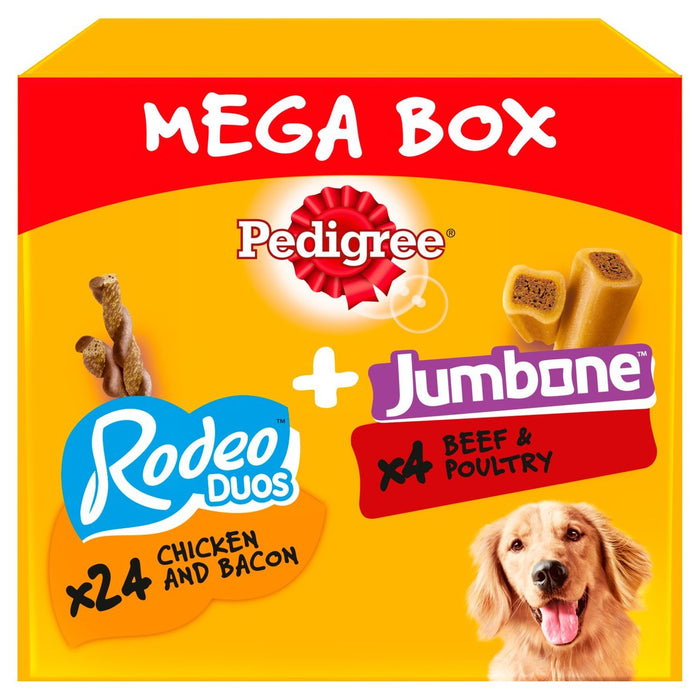 Pedigree Rodeo Duos & Jumbone Erwachsener Medium Dog Treat Mega Box 28 Chews 780g