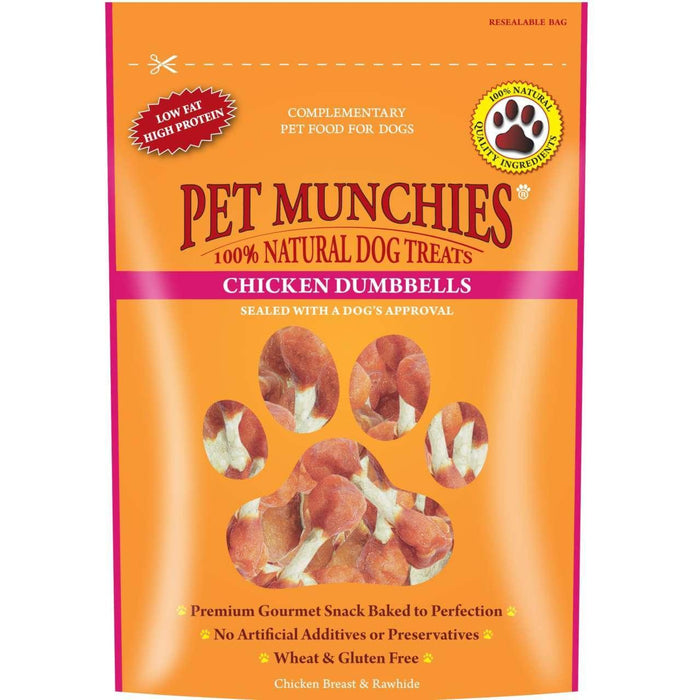 Pet Munchies 100% Natural Chicken Mancuernas Dog Treats 80g 