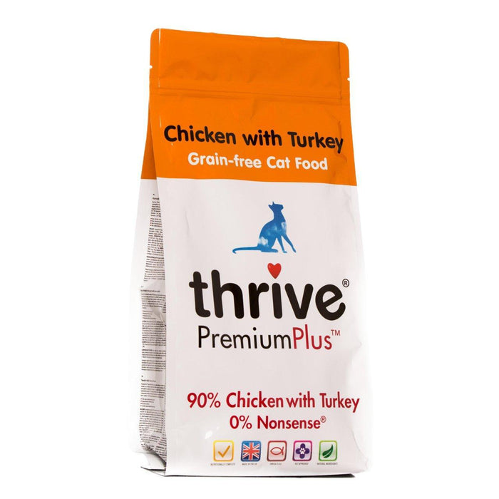 Thrive Premiumplus Chicken avec des aliments secs à la dinde 1,5 kg