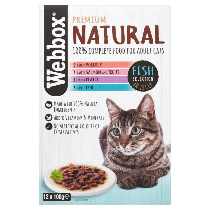 Webbox Natural Cat Fish in Jelly Multipack Selection 12 x 100g