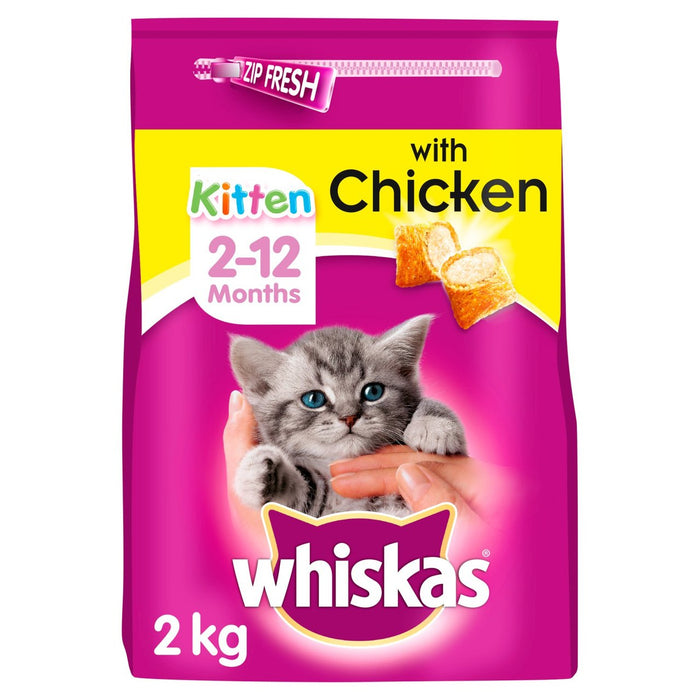 Whiskas Kitten 2-12 Months Complete Dry Cat Food with Chicken 2kg