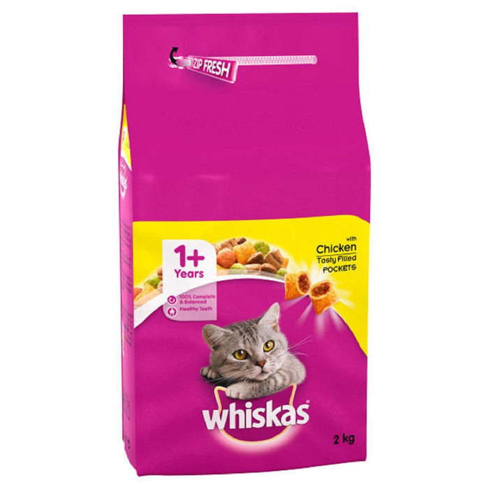 Whiskas Adult 1+ Complete Dry Cat Food with Chicken 2kg