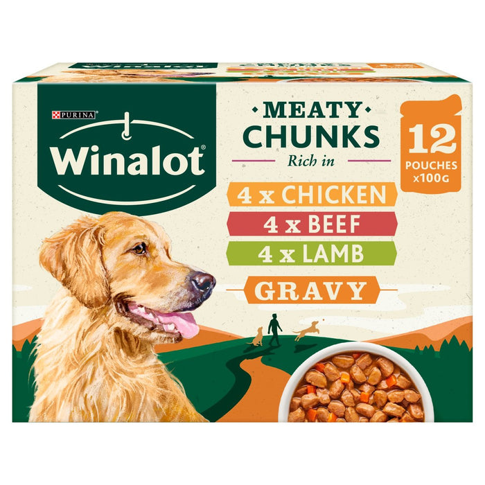 Sachets de nourriture pour chiens Winalot mélangés dans la sauce 12 x 100g