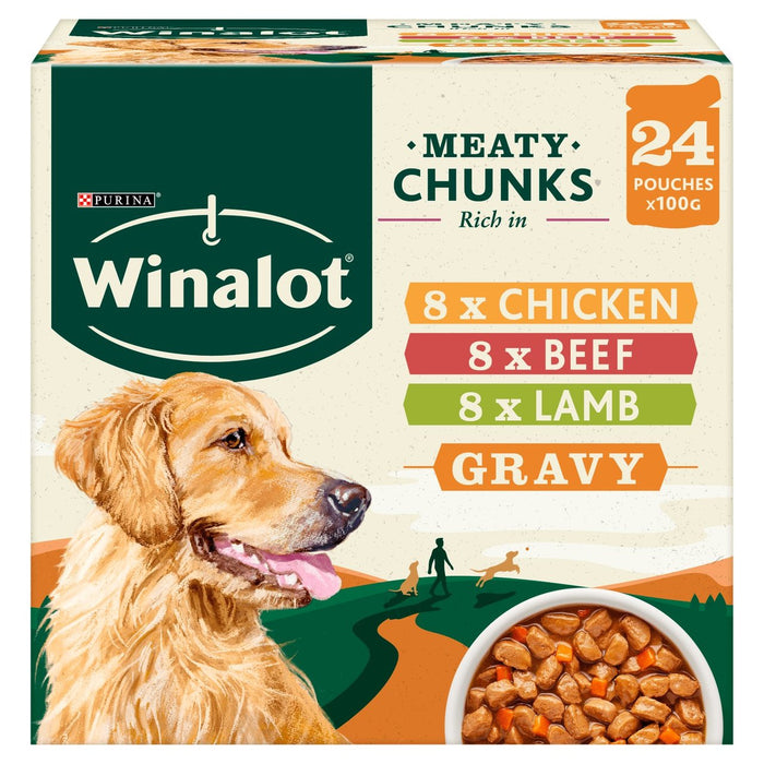 Sachets de nourriture pour chiens Winalot mélangés à la sauce 24 x 100g