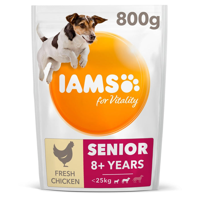 IAMS for Vitality طعام للكلاب الكبيرة من السلالات الصغيرة والمتوسطة مع الدجاج الطازج 800 جرام