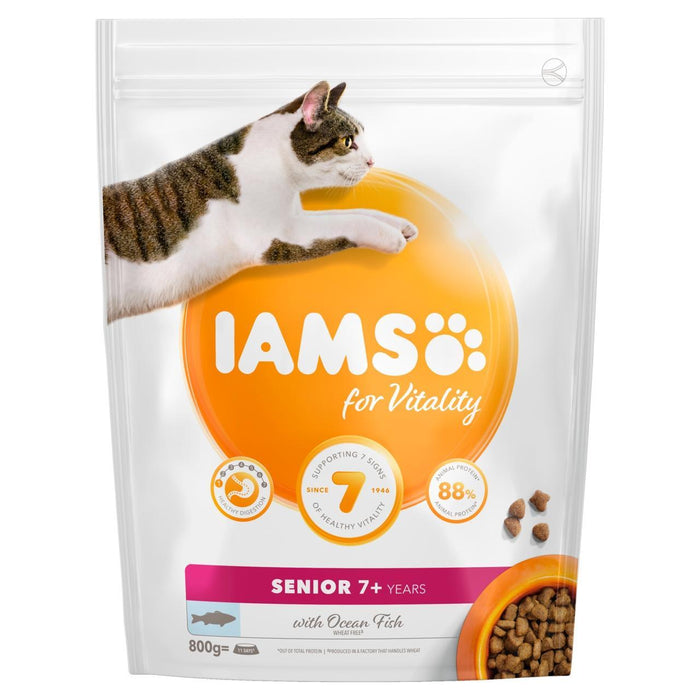 IAMS طعام القطط الكبيرة للحيوية مع أسماك المحيط 800 جرام