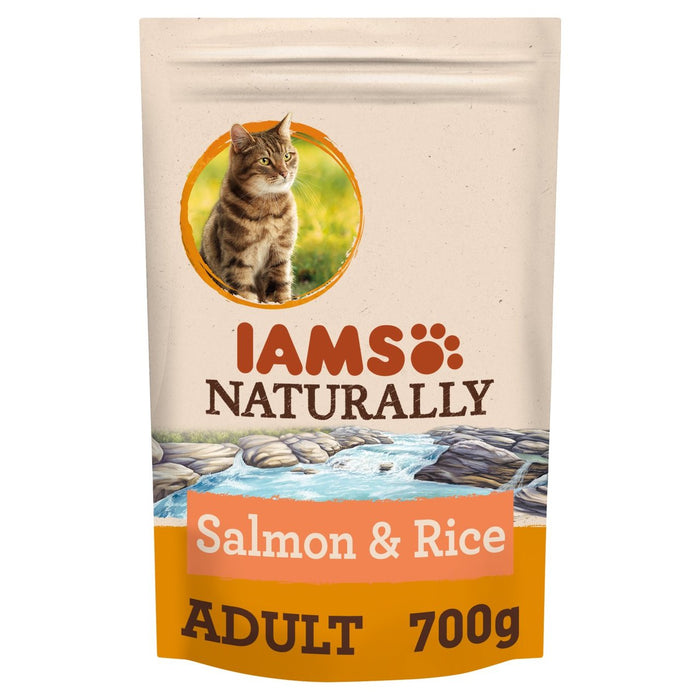 IAMS Cat naturellement adulte avec du saumon et du riz de l'Atlantique Nord 700g