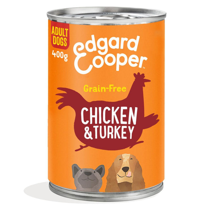 إدجارد آند كوبر طعام الكلاب الرطبة الخالي من الحبوب مع الدجاج والديك الرومي 400 جرام