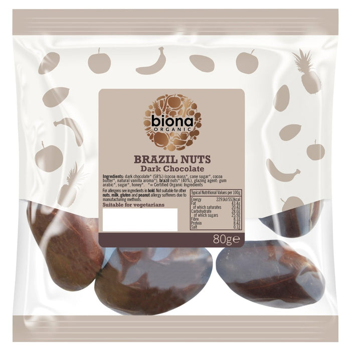 Biona Chocolate Negro Ecológico con Nueces de Brasil 80g 