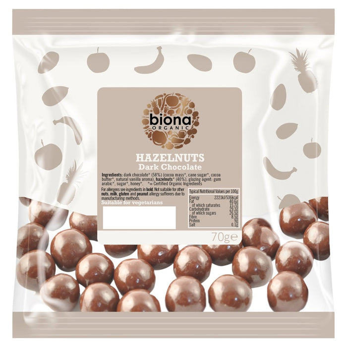 Biona Organic Hazelnuts Chocolate noir 70g