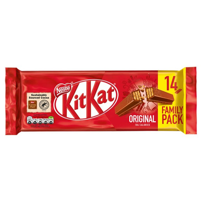 Barra de galleta de chocolate con leche para 2 dedos KitKat 14 x 20,7 g 