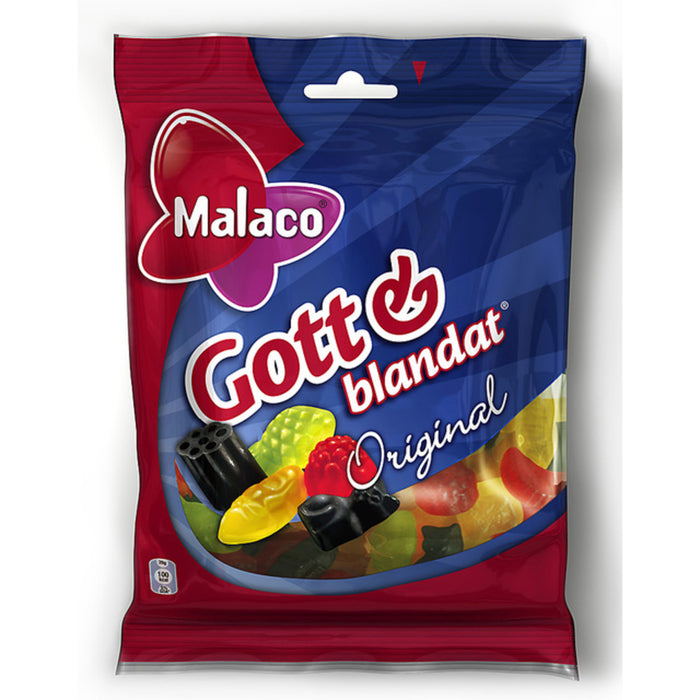 Malaco Gott & Blandat Fruits y gumas de vino de regaliz 160G