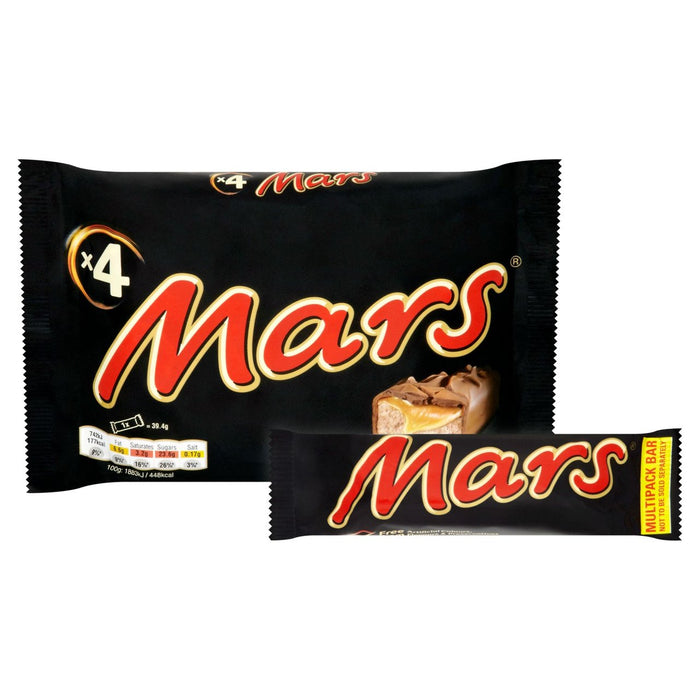 Barres de chocolat Mars Multipack 4 x 39,4g
