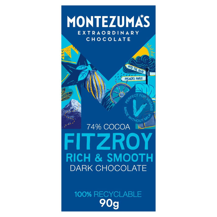 La barre de chocolat noir Fitzroy de Montezuma 90g