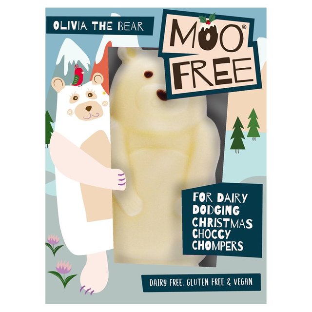 Moo Free Olivia der Bär weiße Schokolade 80g
