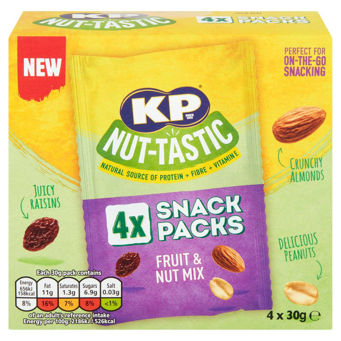 KP Nut Tastic Fruit & Nut Mix Multipack 4 عبوات 4 × 30 جم