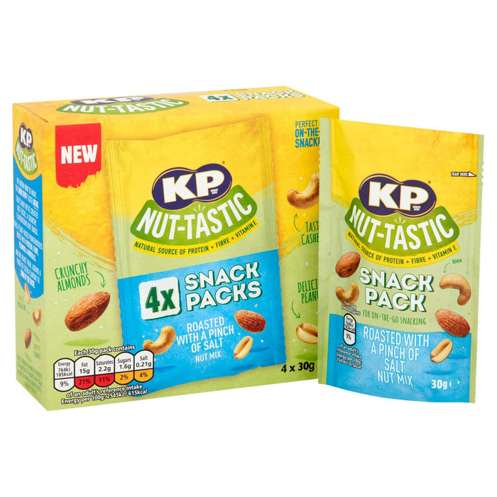 KP Nut Tastic Pinch of Salt Nut Mix Multipack 4 Pack 4 x 30g