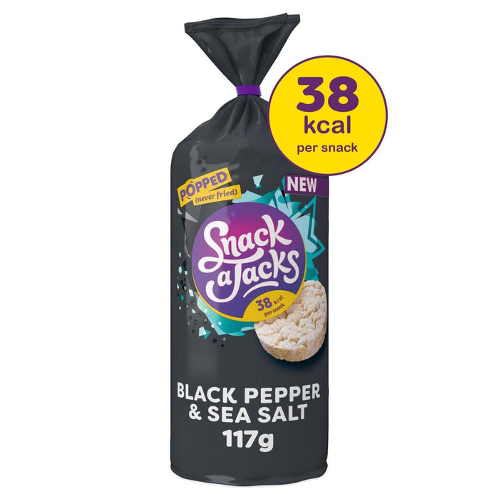 Snack A Jacks Black Pepper & Sea Sel Partage de riz Cakes 117g