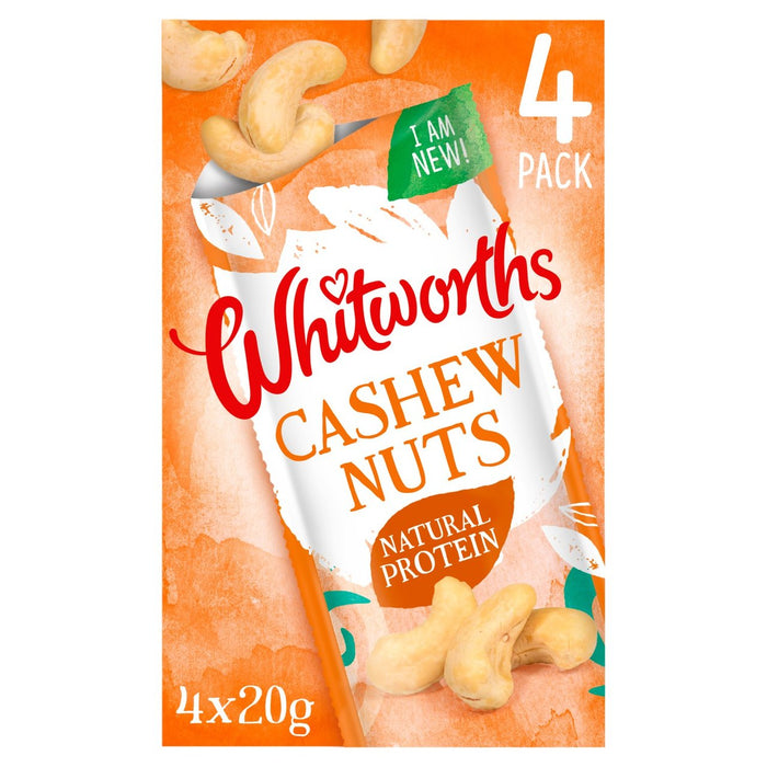 Whitworths Snacking Cashew Nuts 4 x 20g