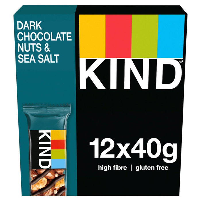 Kind au chocolat noir noix et sel de mer 12 pack 12 x 40g