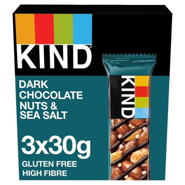 Kind au chocolat noir noix et sel de mer multipack 3 x 30g